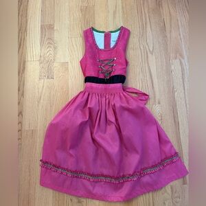 Girls Pink German Traditional Oktoberfest Dress